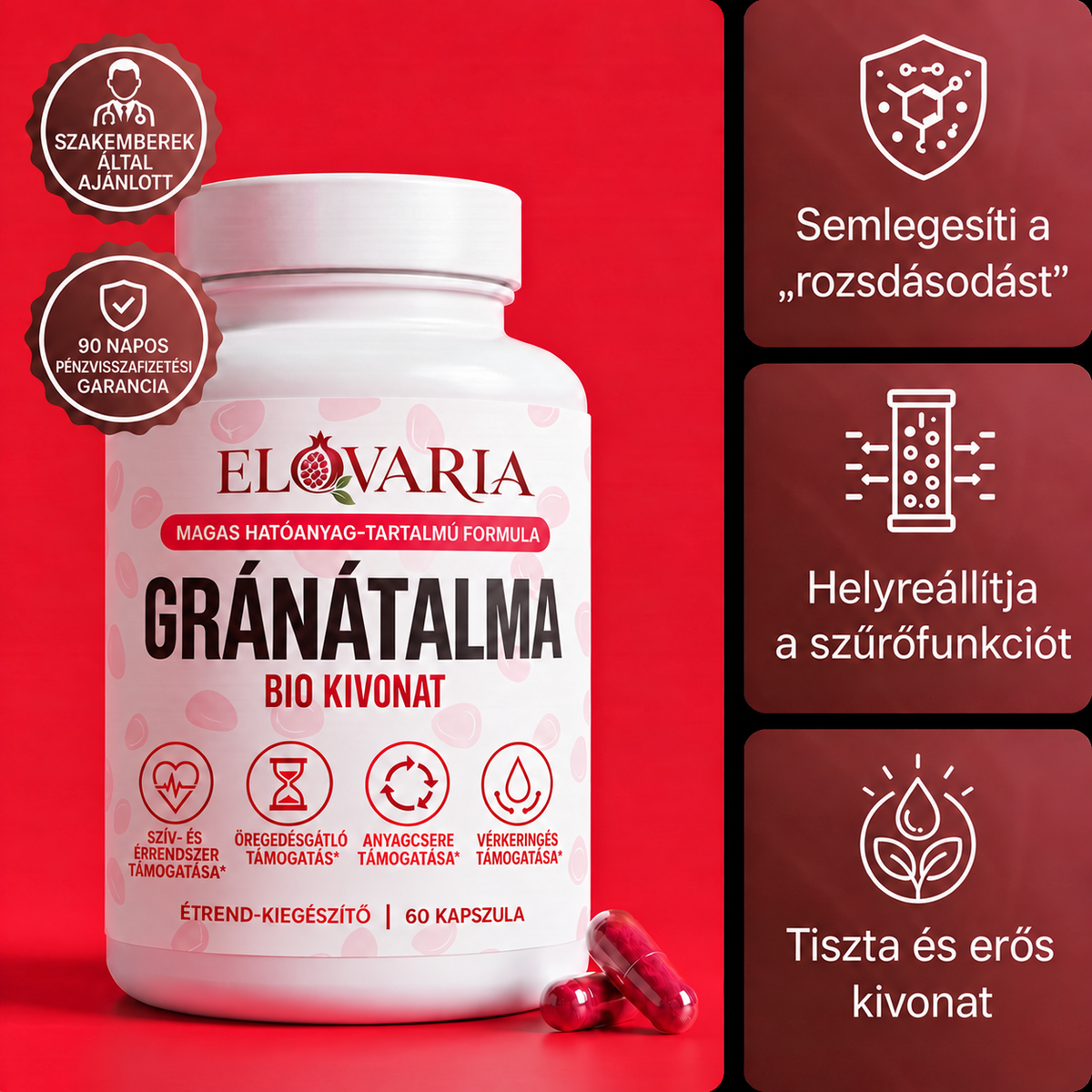 ELOVARIA – Gránátalma-kivonat kapszula